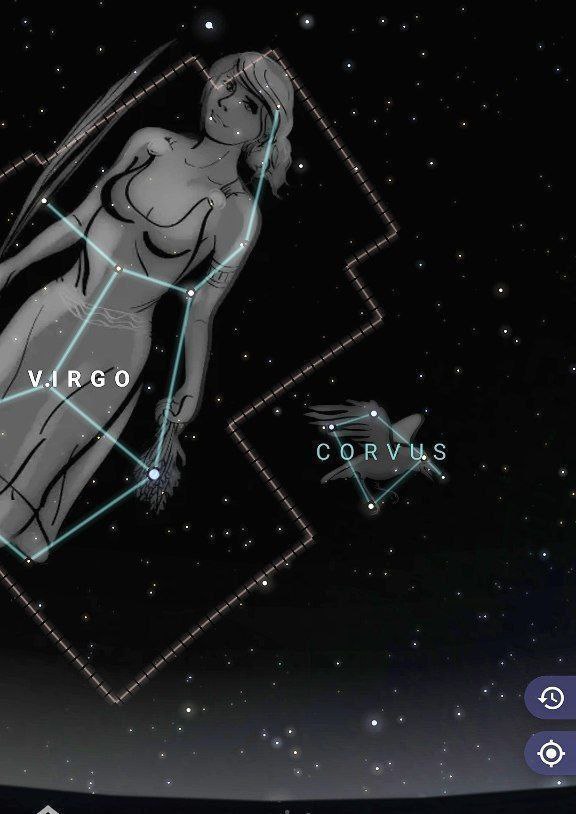 Bride:

The second degree of Mithraism is the position of the fiancee or bride.

As you can see, the Virgo constellation is next to the Crow constellation.

This constellation is also called Virgo.

Gabriel is the crow that brings the message of t